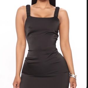 Black Satin mini dress